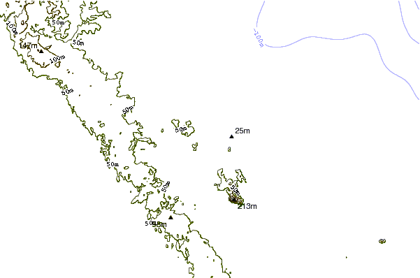 Costa alrededor de Henderson Bay