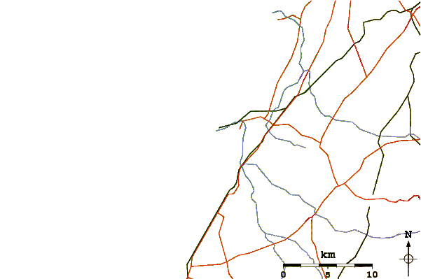 Carreteras y ríos cerca de Hof Maravi