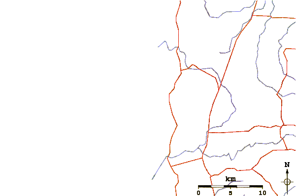 Carreteras y ríos cerca de Huzzawouie (Huzzas)