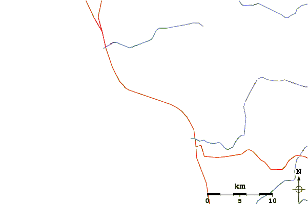 Carreteras y ríos cerca de K-38