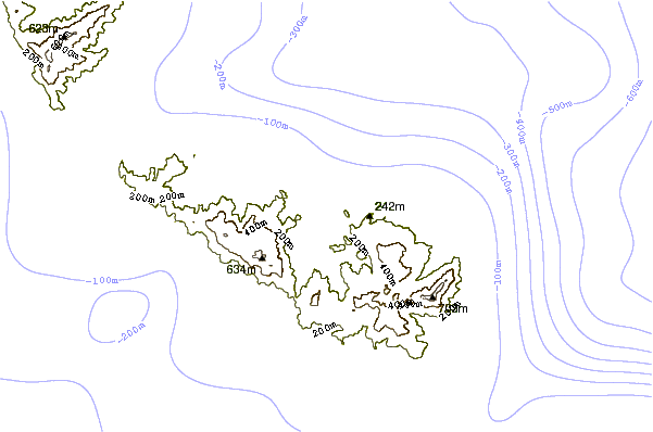 Costa alrededor de Kolympithra West (Tinos)