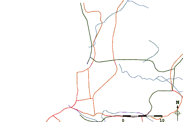 Carreteras y ríos cerca de La Boca Con Con