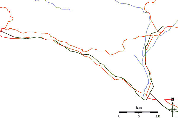 Carreteras y ríos cerca de La Conchita Beach