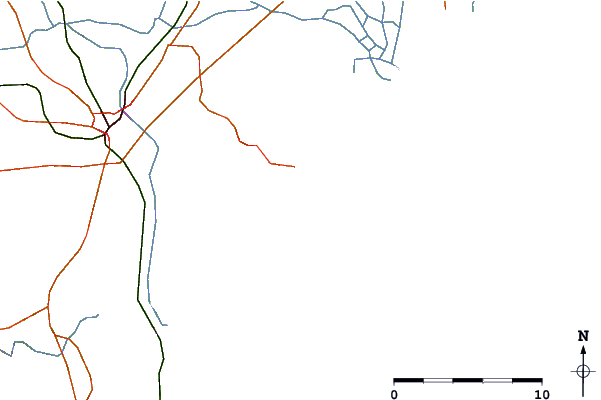 Carreteras y ríos cerca de Les Ayguades