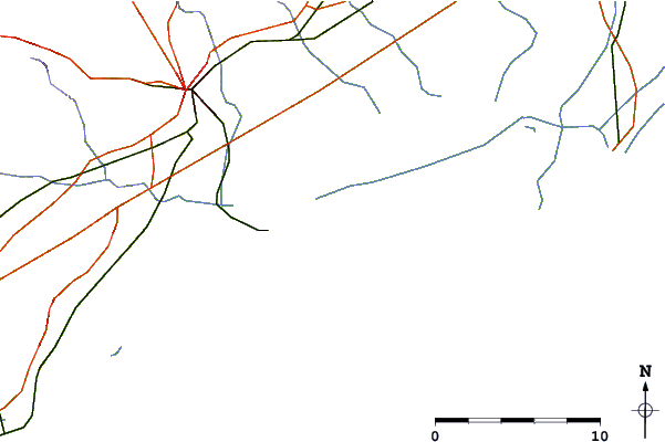 Carreteras y ríos cerca de Les Roquilles