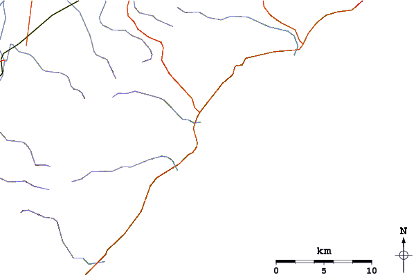 Carreteras y ríos cerca de Lorne Point