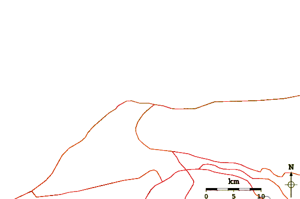 Carreteras y ríos cerca de Los Pocitos