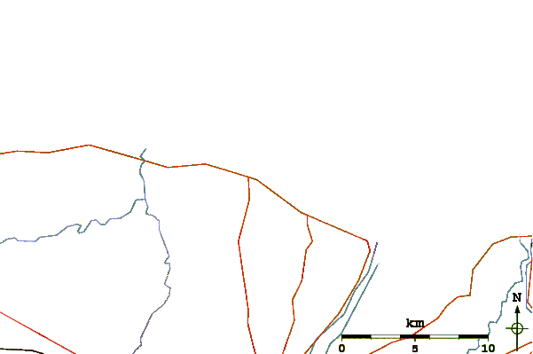 Carreteras y ríos cerca de Luc Sur Mer