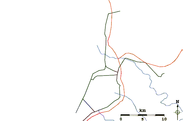 Carreteras y ríos cerca de Mad River Beach