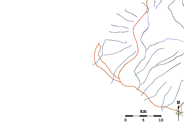 Carreteras y ríos cerca de Majors Bay