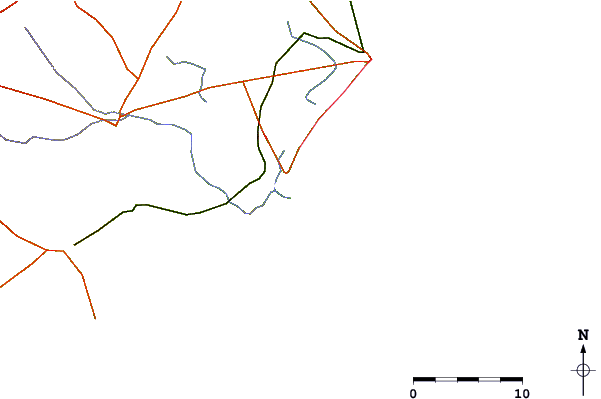 Carreteras y ríos cerca de Manapad Point (Alwars)