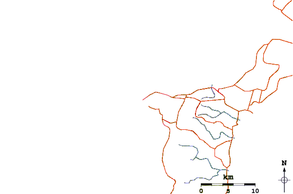 Carreteras y ríos cerca de Mangandas