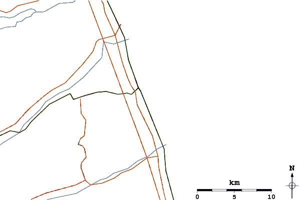 Carreteras y ríos cerca de Marina Palmense