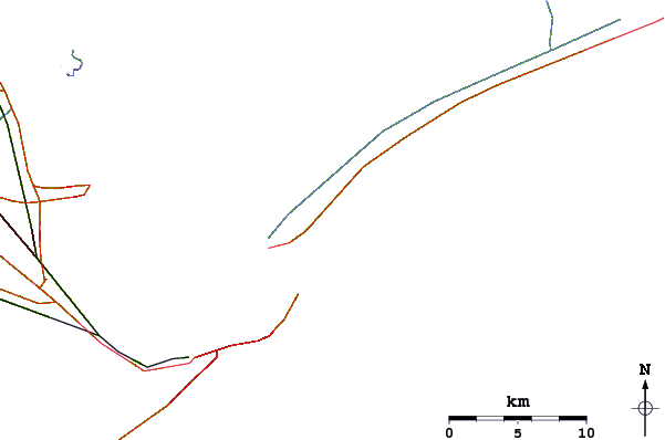 Carreteras y ríos cerca de Meacom Pier