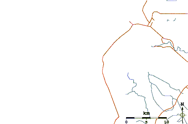 Carreteras y ríos cerca de Melros