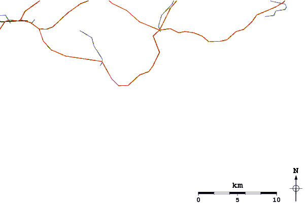 Carreteras y ríos cerca de Michaud Point