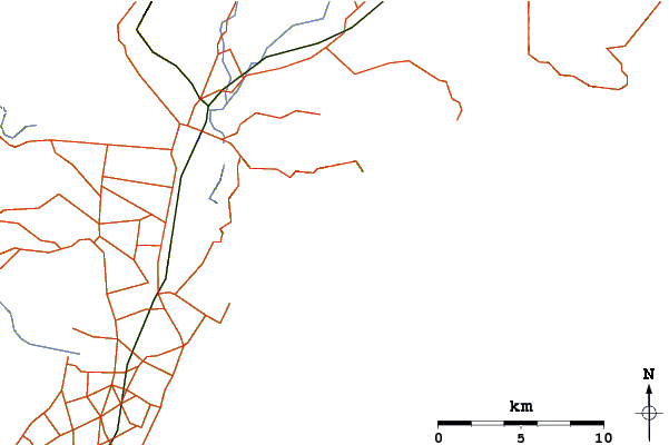 Carreteras y ríos cerca de Midshore Bay