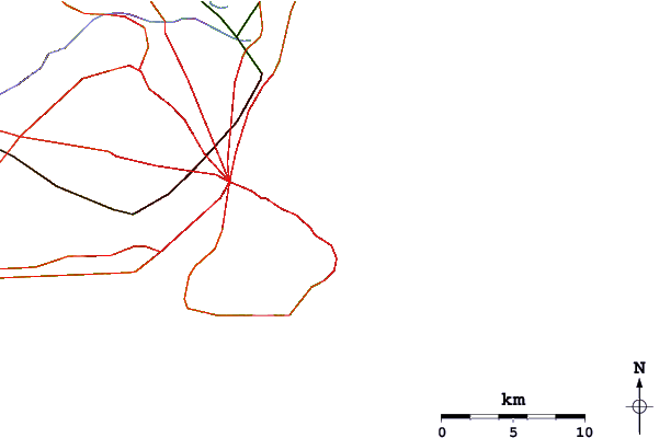 Carreteras y ríos cerca de Millars Point