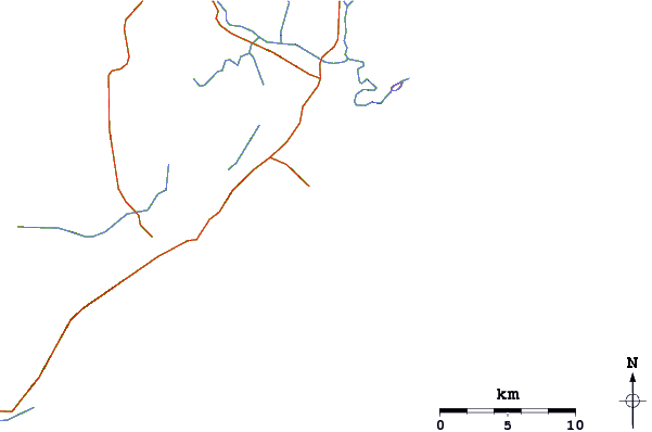 Carreteras y ríos cerca de Molhes de Mampituba