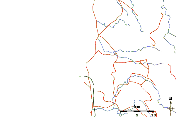 Carreteras y ríos cerca de Mona Liza Point