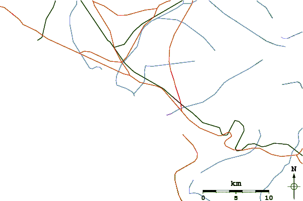 Carreteras y ríos cerca de Monwabisi Strand