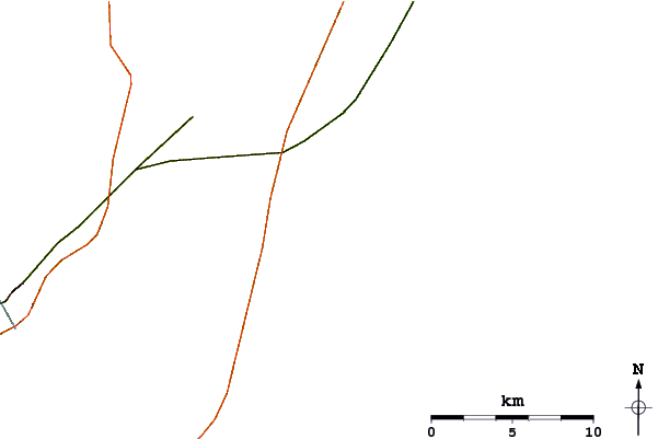 Carreteras y ríos cerca de Moody Point