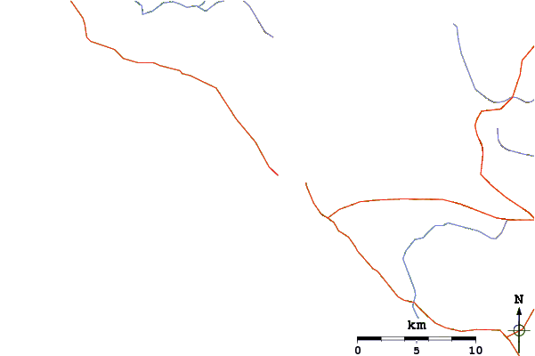 Carreteras y ríos cerca de Moonstone