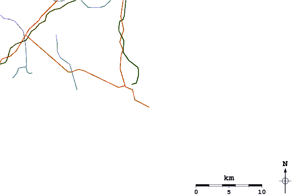Carreteras y ríos cerca de Morghella