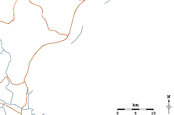 Carreteras y ríos cerca de Morros dos Conventos