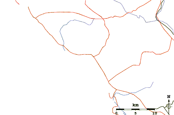Carreteras y ríos cerca de Mouse Rock