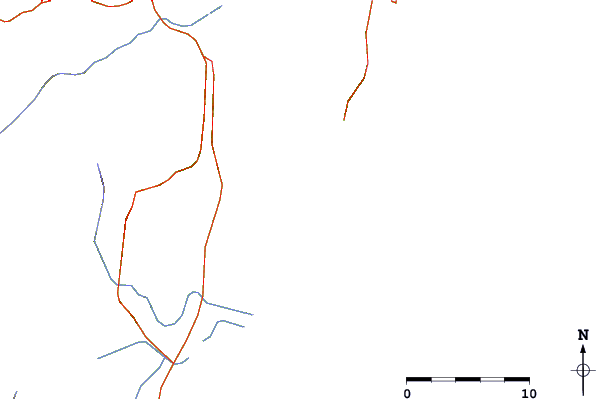 Carreteras y ríos cerca de Naufragados