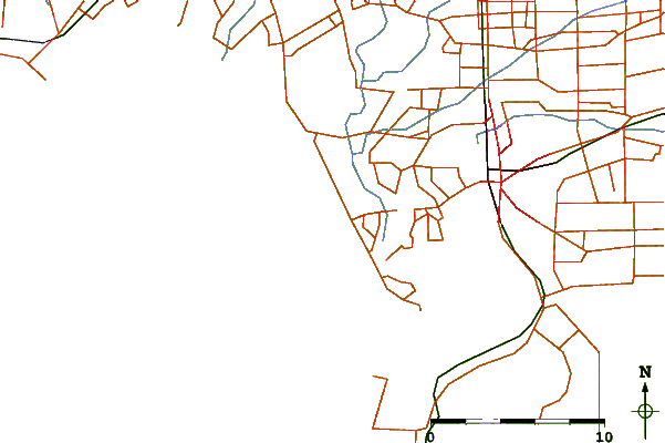 Carreteras y ríos cerca de Oreti Beach