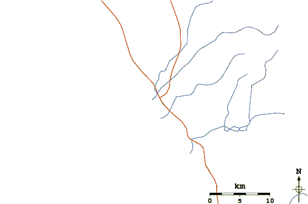 Carreteras y ríos cerca de Palm Beach (Todos Santos)