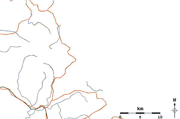 Carreteras y ríos cerca de Paparahi Point