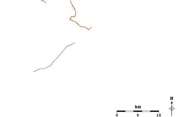 Carreteras y ríos cerca de Paradise Beach (Thassos)