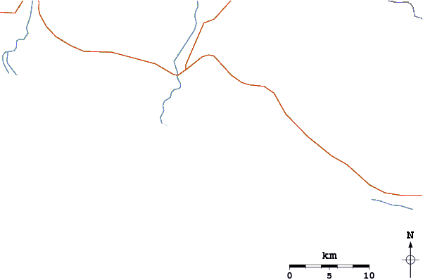 Carreteras y ríos cerca de Paraiso Escondido