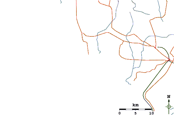 Carreteras y ríos cerca de Paso Caballo