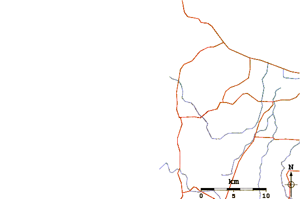 Carreteras y ríos cerca de Pea Break