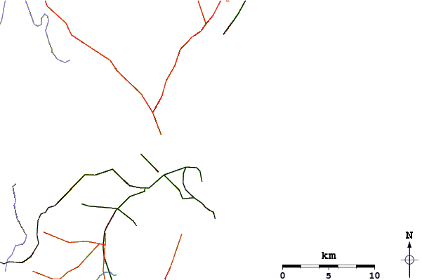 Carreteras y ríos cerca de Peggys