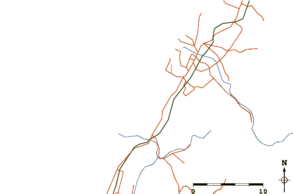 Carreteras y ríos cerca de Peka Peka