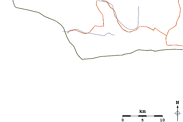 Carreteras y ríos cerca de Perkos