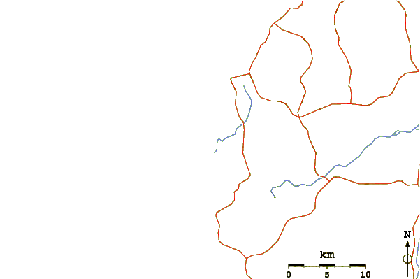 Carreteras y ríos cerca de Pico Pequeno