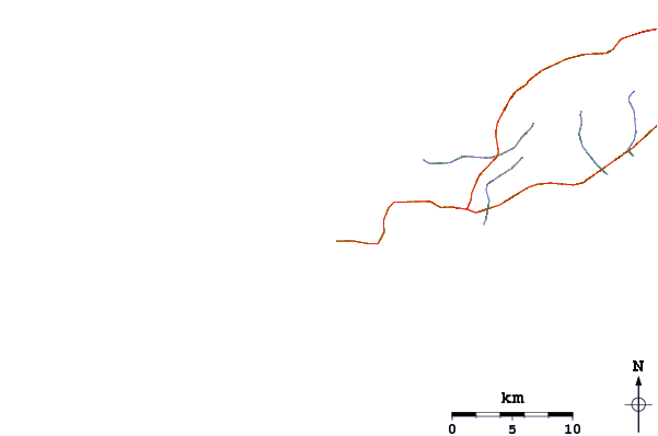 Carreteras y ríos cerca de Pigeon Point