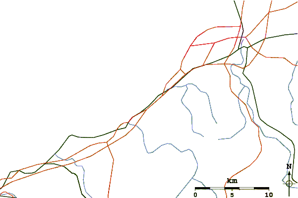 Carreteras y ríos cerca de Plage de Mayarco