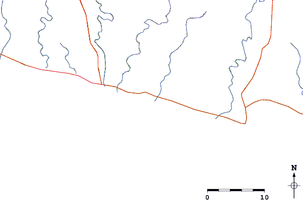 Carreteras y ríos cerca de Playa Azul