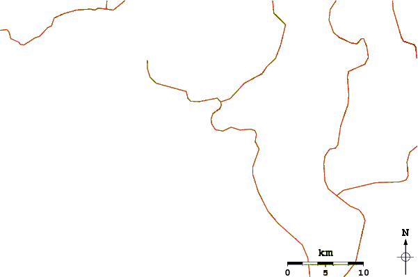 Carreteras y ríos cerca de Playa Caletas