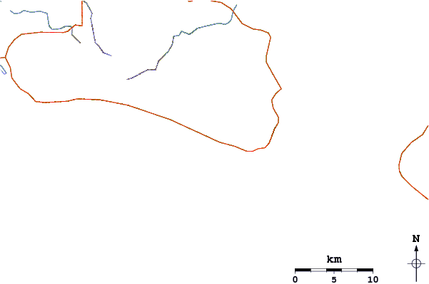 Carreteras y ríos cerca de Playa Carate