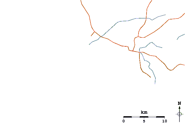 Carreteras y ríos cerca de Playa El Palmar