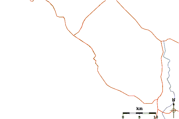 Carreteras y ríos cerca de Playa Hermosa