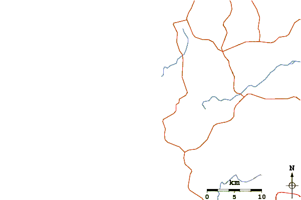 Carreteras y ríos cerca de Playa Langosta